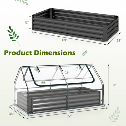 69 x 33 x 12 Inch Galvanized Raised Garden Bed, Black Raised Garden Beds at Gallery Canada