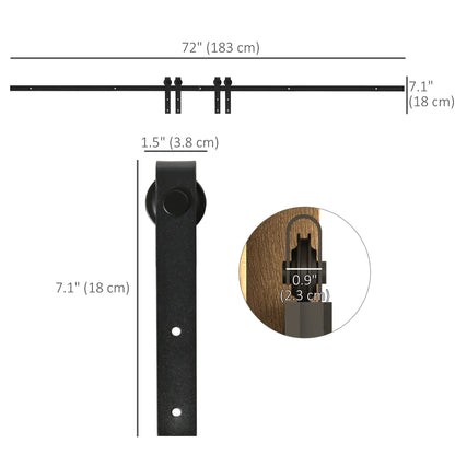 Mini Sliding Barn Door Hardware Kit, Double Doors, 17.7" Wide, Black Door Hardware at Gallery Canada