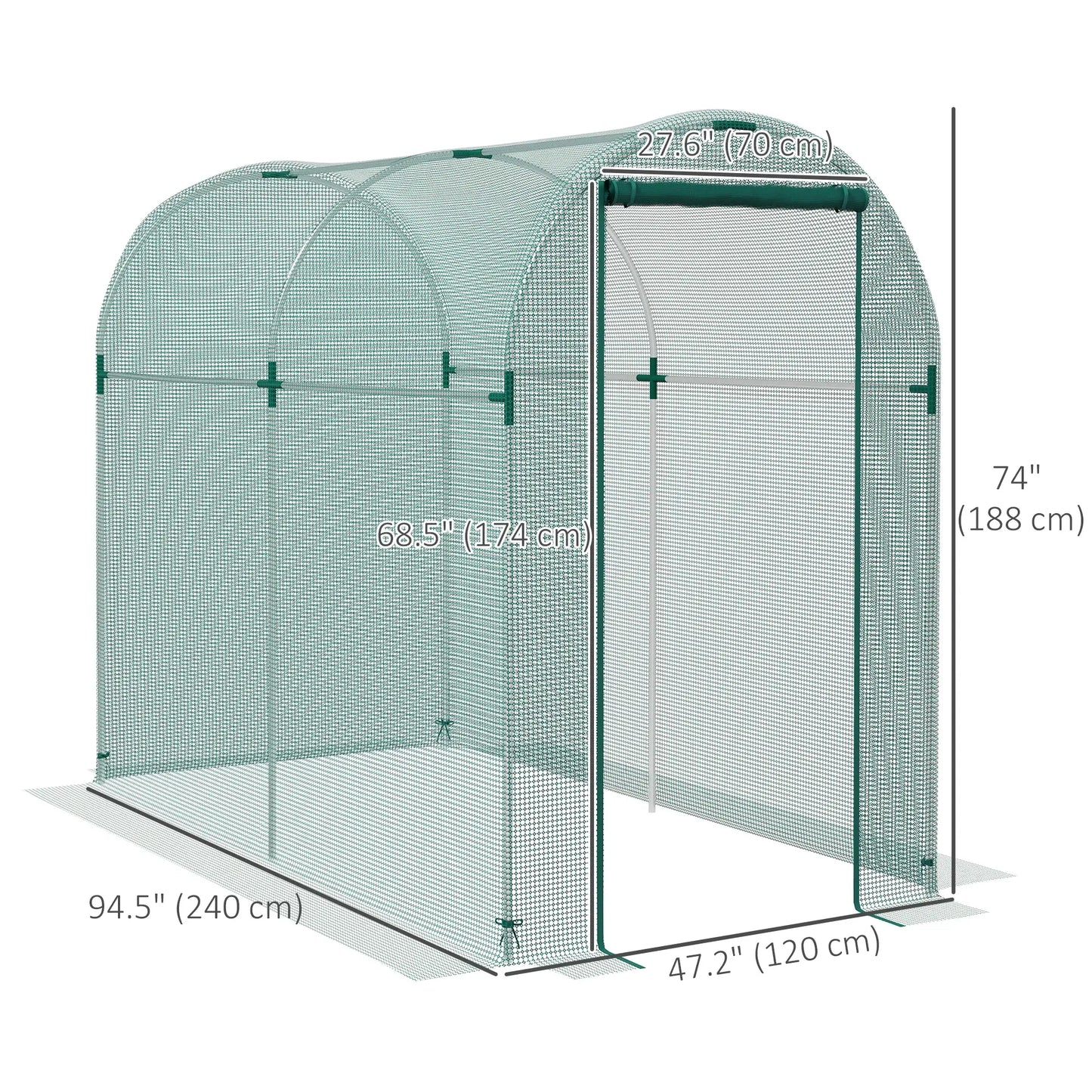 Galvanized Steel Crop Cage, Plant Protection Tent, 4' x 8', Green Walk In Greenhouses at Gallery Canada