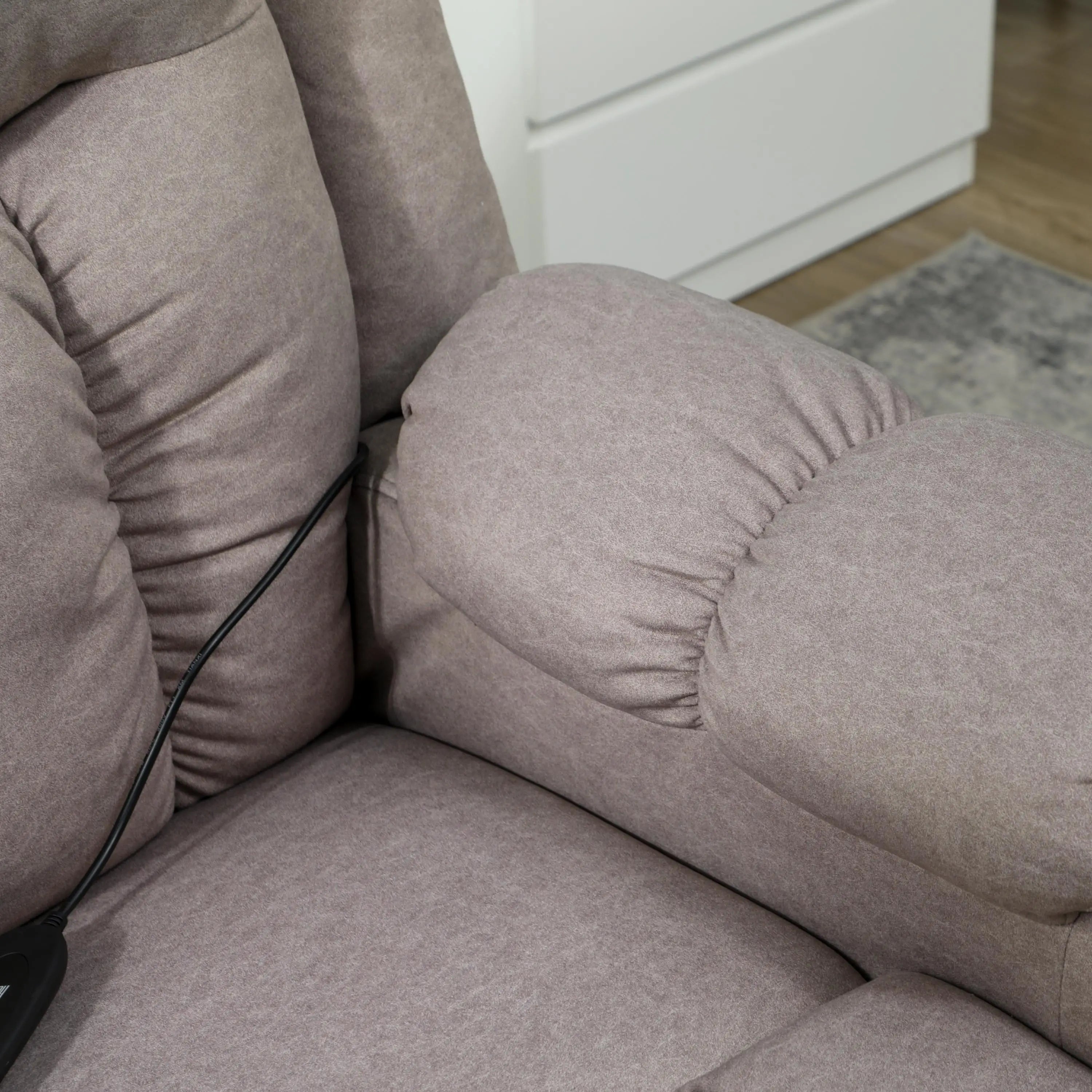 Massage Recliner Chair, Power Recliner, 2 Memory Positions, Brown Single Sofas at Gallery Canada