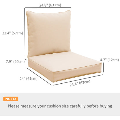 Patio Chair Cushions, Thick Deep Seat with Back, Beige Patio Chair Cushions at Gallery Canada