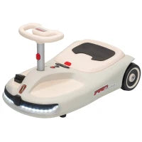 Voiture électrique oscillante 12V, 2 vitesses, musique, lumières, blanche