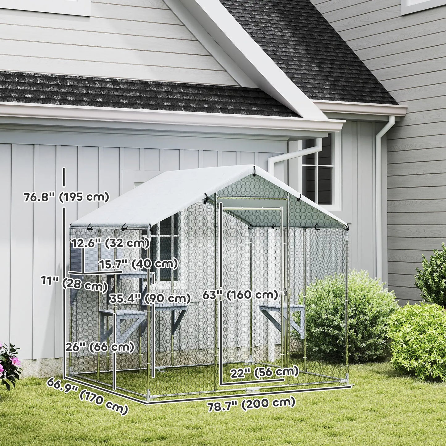 79" Extra Large Metal Outdoor Catio, Waterproof Cover, Resting Box, 4 Platforms Outdoor Cat Enclosures at Gallery Canada