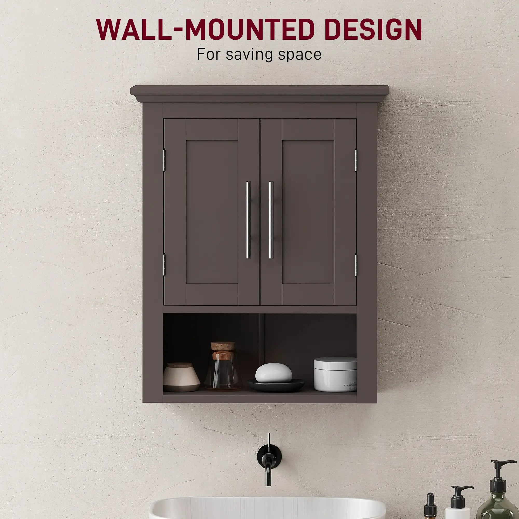 Bathroom Wall Cabinet, Medicine Cabinet with Shelf, Brown Bathroom Cabinets at Gallery Canada