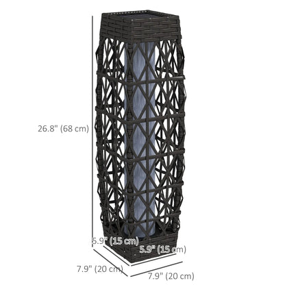 Solar LED Wicker Floor Lamp, IP44, Auto On/Off, Grey Solar Post Lamps at Gallery Canada