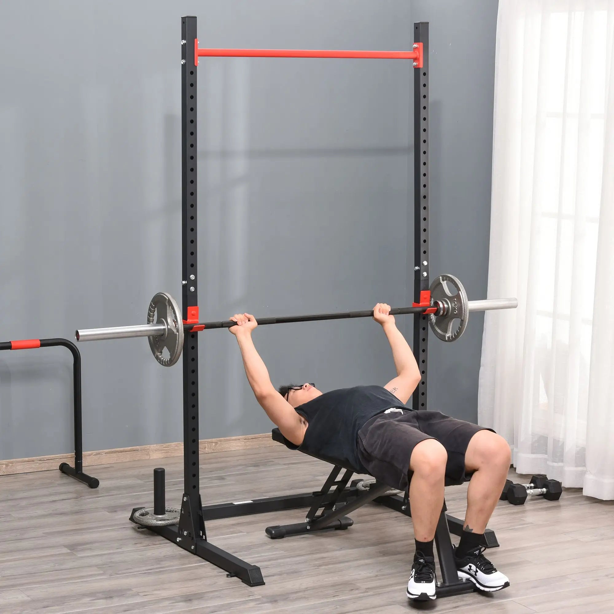 Adjustable Barbell Power Rack, Squat Stand, Strength Training, Home Gym, Black Power Towers at Gallery Canada
