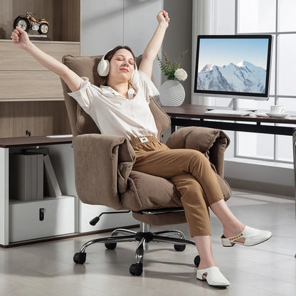Desk Chair With Footrest, Adjustable Backrest, Light Brown Executive & Manager Chairs at Gallery Canada
