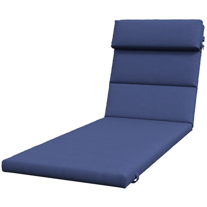 Patio Chaise Lounge Chair Cushion, with Headrest and Ties, Dark Blue Patio Chair Cushions Dark Blue at Gallery Canada