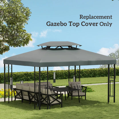 13' x 10' Gazebo Replacement Canopy, 2 Tier Top UV Cover, Deep Grey Gazebo Canopy Replacement at Gallery Canada