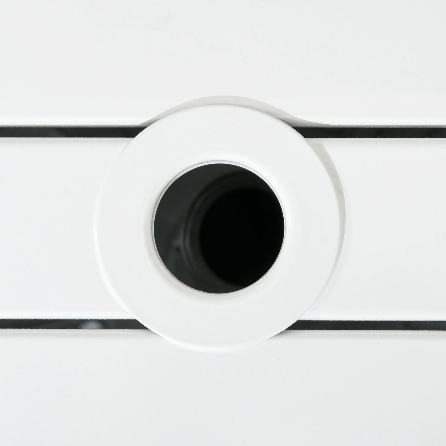 Outdoor Side Table, Patio End Table with Umbrella Hole, White