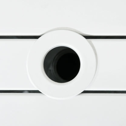 Outdoor Side Table, Patio End Table with Umbrella Hole, White