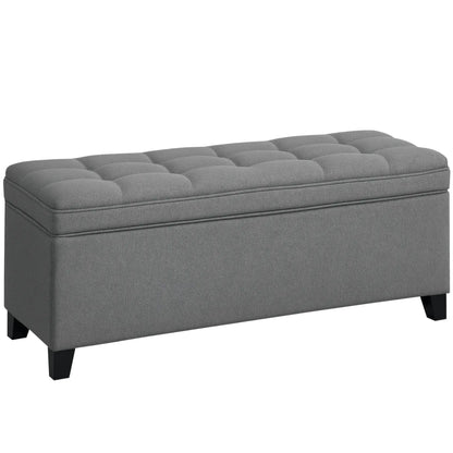 Storage Ottoman Bench, Foot Rest, 47 Inches, Dark Grey Storage Ottomans & Benches at Gallery Canada