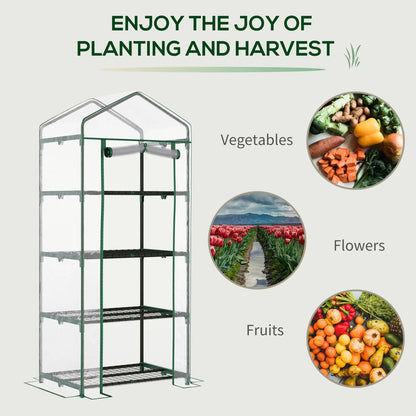 28" x 20" x 63" Portable Greenhouse, 4 Tier Shelves, Steel Frame, PVC Cover, Transparent Portable Greenhouses at Gallery Canada