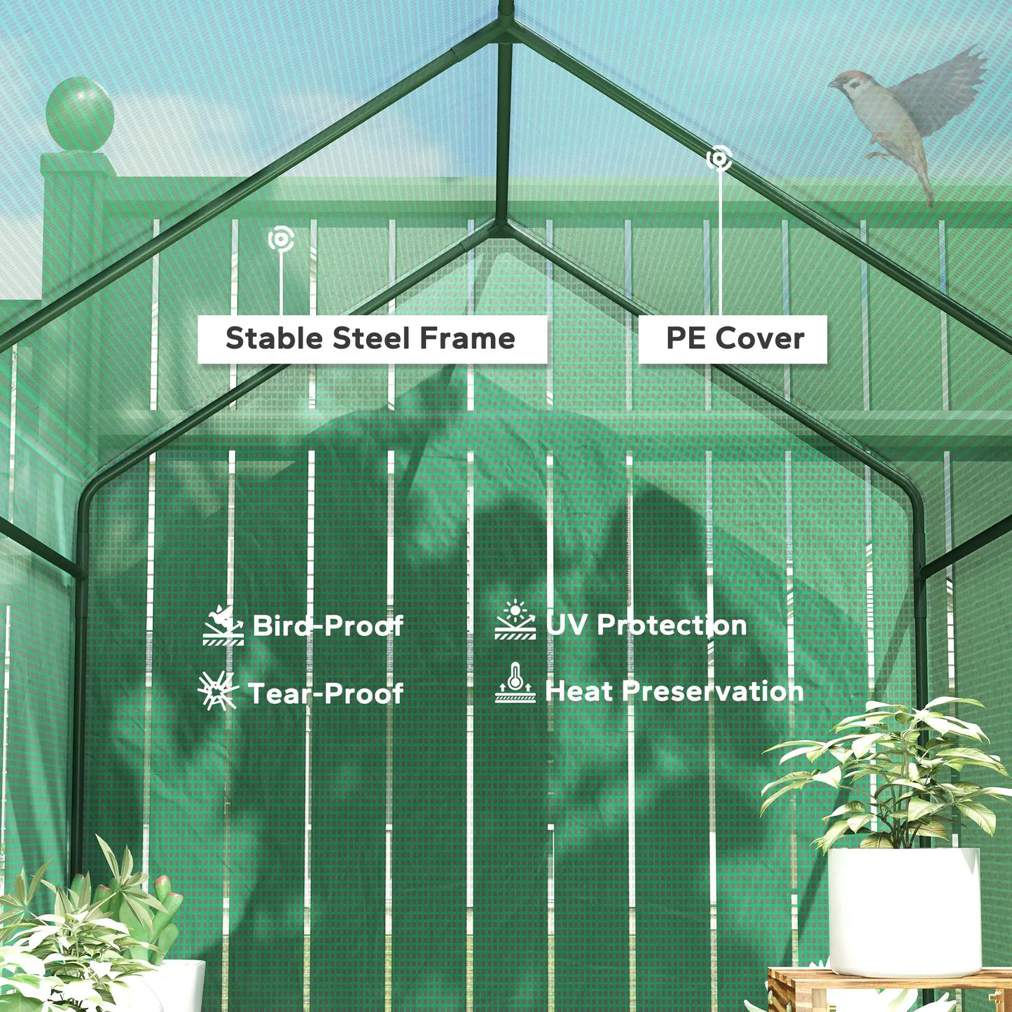 Walk-in Greenhouse, 73" x 47" x 75", Portable Plant House, Green Walk In Greenhouses at Gallery Canada