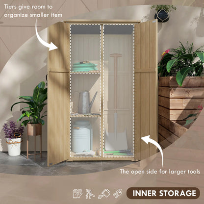 Wooden Outdoor Storage Cabinet, Garden Shed, Waterproof Asphalt Roof, Lockable Doors, Natural Sheds at Gallery Canada