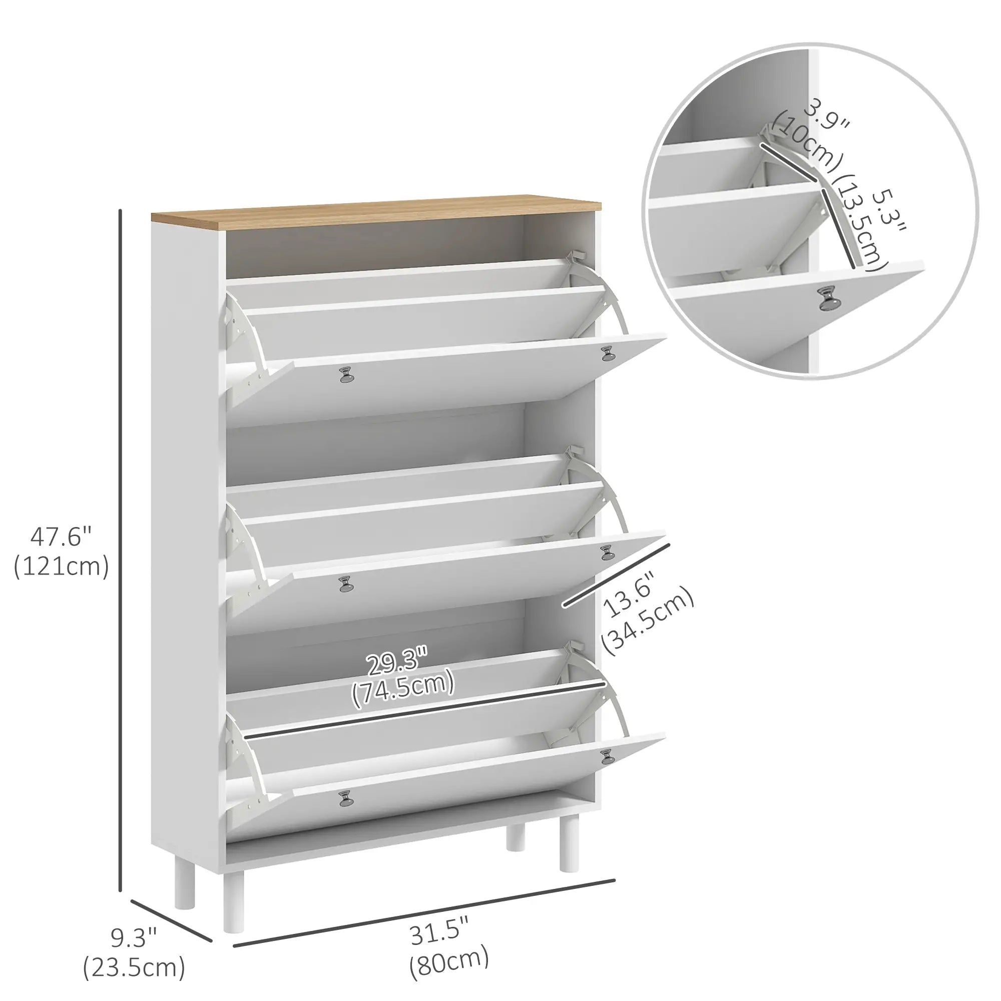 Shoe Storage, 3 Flip Drawers, Adjustable Shelves, 24 Pairs, White Shoe Storage Cabinets & Racks at Gallery Canada