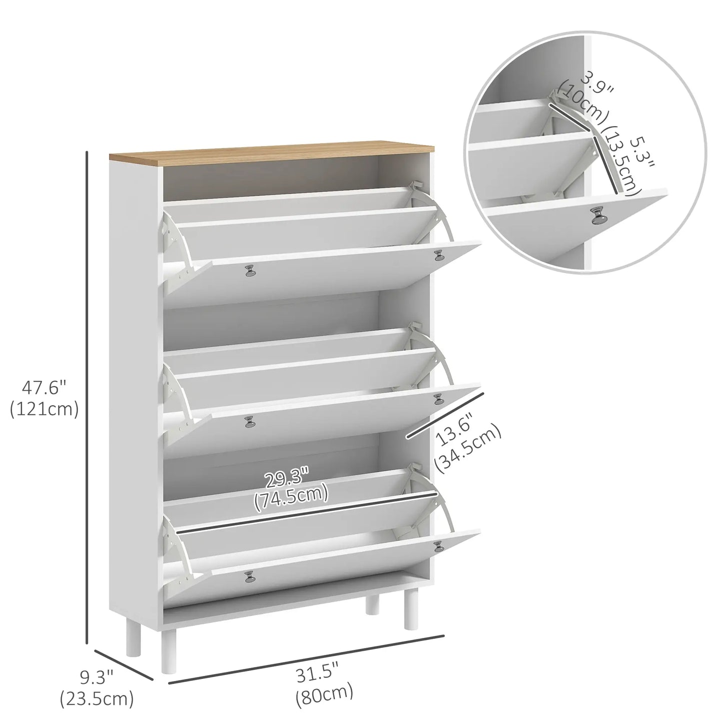 Shoe Storage, 3 Flip Drawers, Adjustable Shelves, 24 Pairs, White Shoe Storage Cabinets & Racks at Gallery Canada