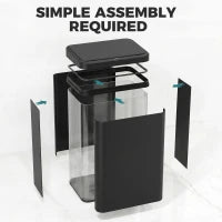 10.6 Gal (40 L) Poubelle Automatique, Couvercle à Fermeture Douce, Noir