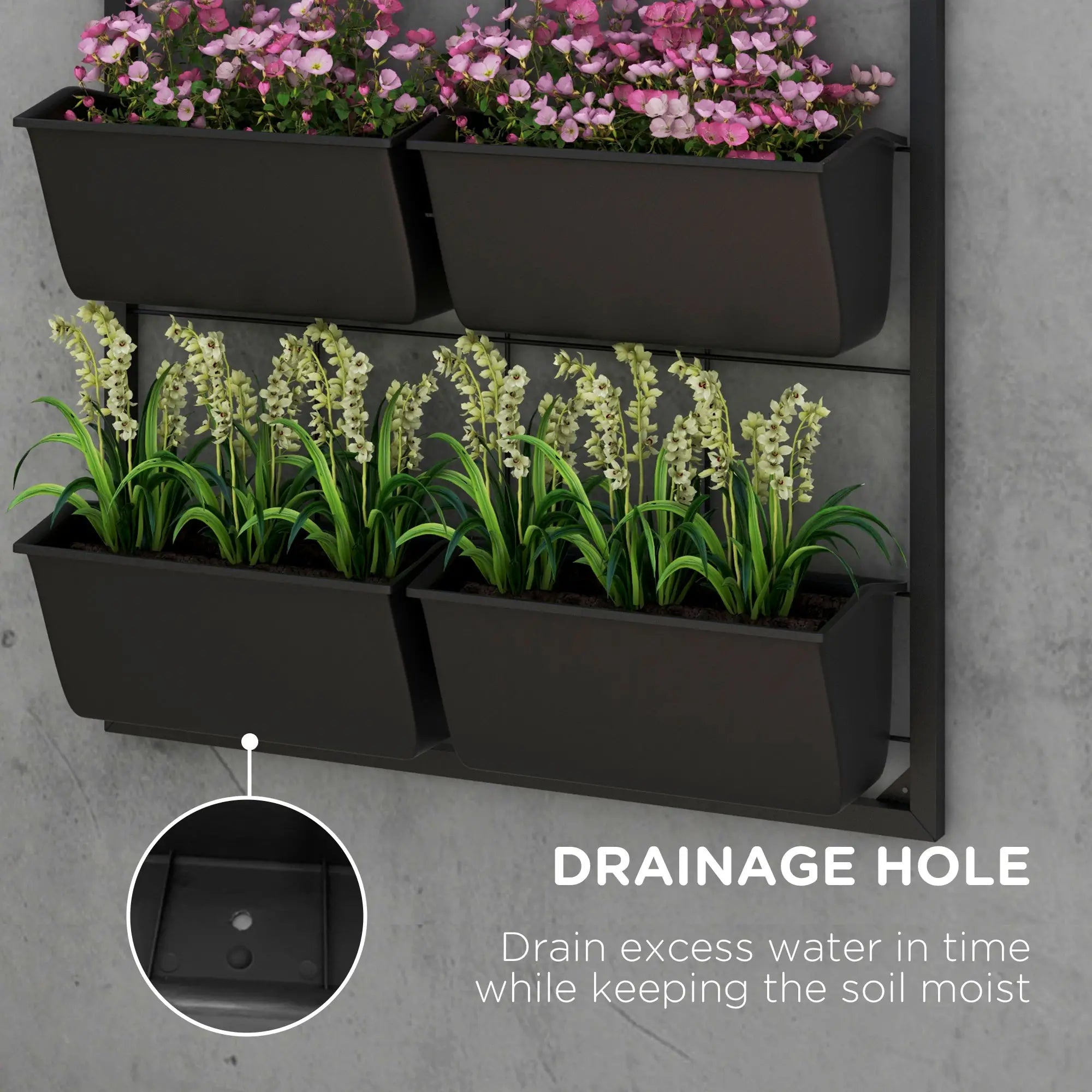 3-Tier Wall Planter With 6 Pots, Indoor Outdoor Hanging Plant Holder Plant Stands at Gallery Canada