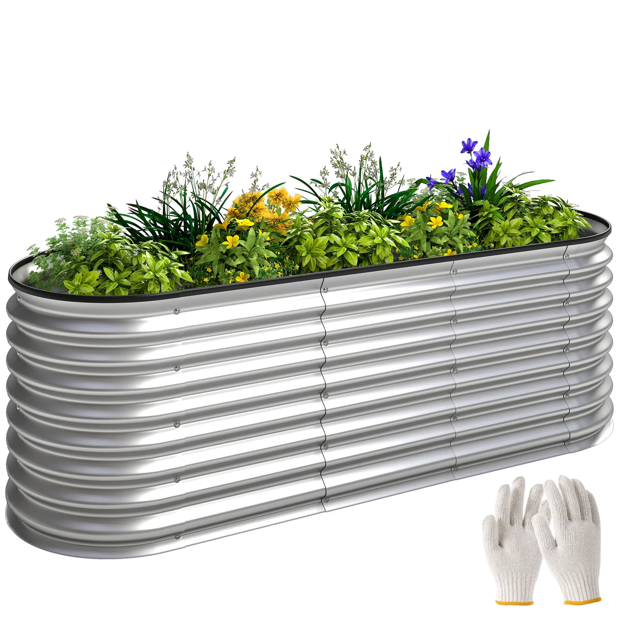 Galvanized Raised Garden Bed, 6X2X2 Ft, Silver Galvanized Planter Boxes at Gallery Canada