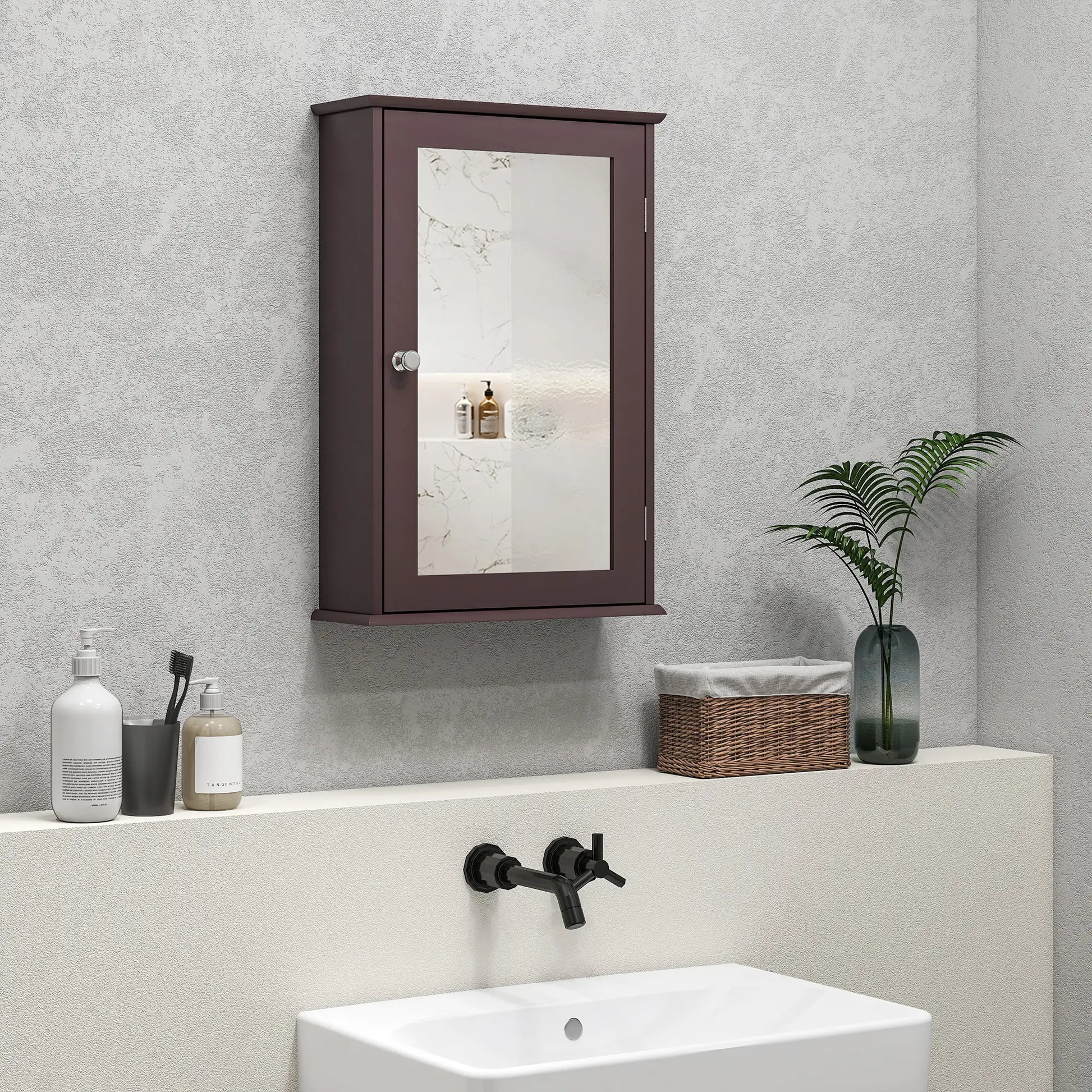 Bathroom Mirror Cabinet, Wall Mounted Medicine Cabinet, Dark Brown Mirror Medicine Cabinets at Gallery Canada