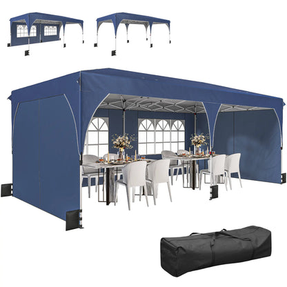 10 x 20 ft Pop Up Canopy Tent, UPF 50+, 6 Sandbags, Dark Blue Pop Up Canopies at Gallery Canada