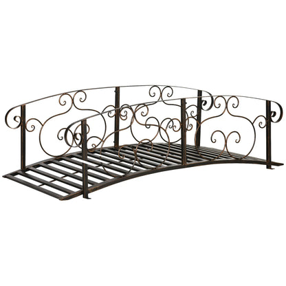 6FT Steel Garden Bridge, Decorative Arc Landscaping Bridge, Brown Garden Bridges Brown at Gallery Canada