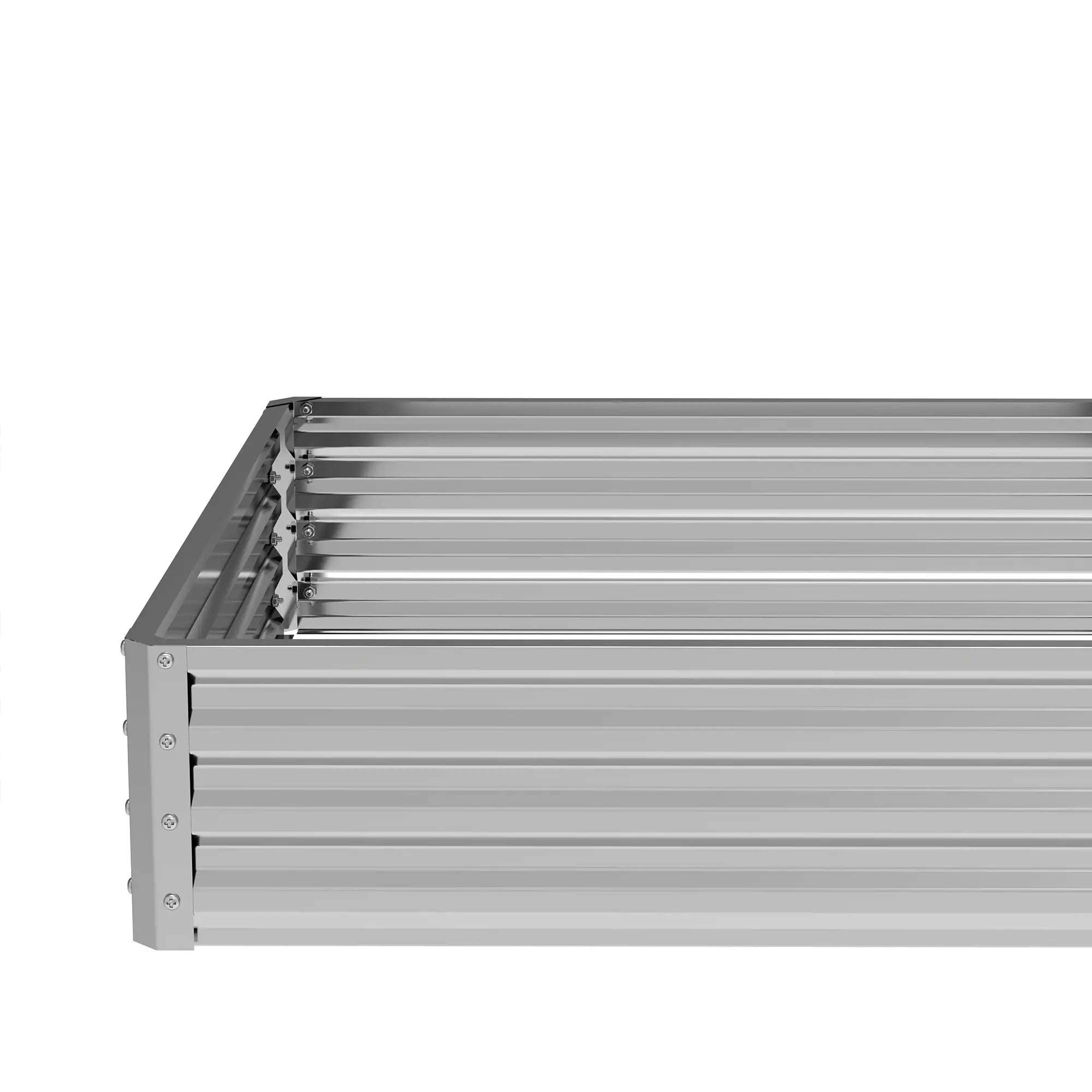 4' x 4' x 1' Galvanized Steel Raised Garden Bed, Vegetables, Flowers, Herbs, Silver Raised Garden Beds at Gallery Canada
