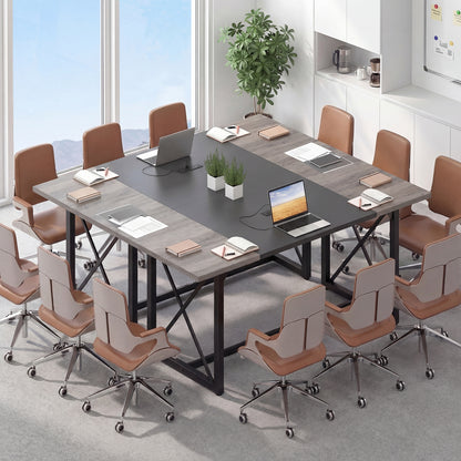 6FT Conference Table With Power Outlets, Seats 6-8 People, Natural Office Desks at Gallery Canada
