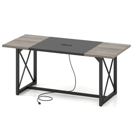 6FT Conference Table With Power Outlets, Seats 6-8 People, Natural Office Desks Natural at Gallery Canada