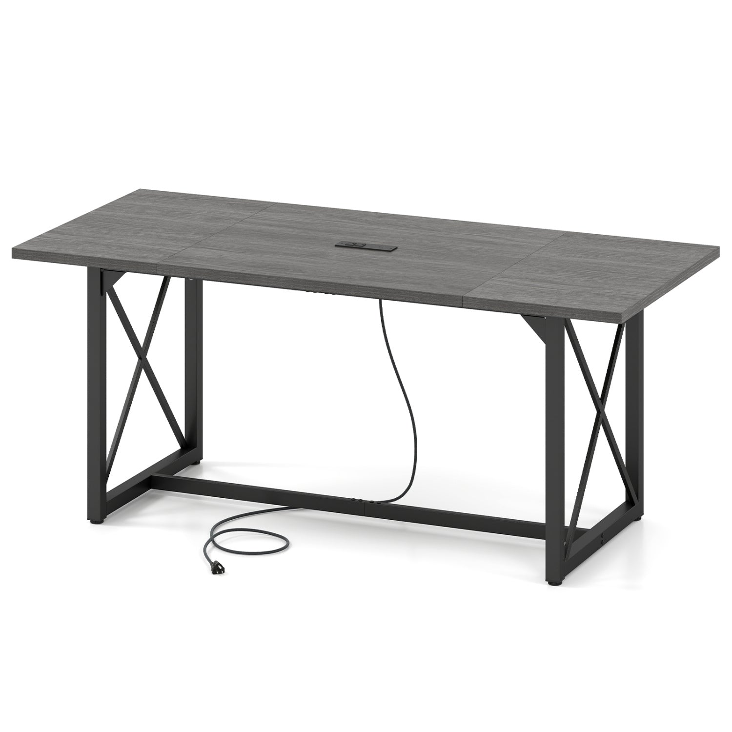 6FT Conference Table, With Power Outlets, Seats 6-8, Gray Office Desks at Gallery Canada
