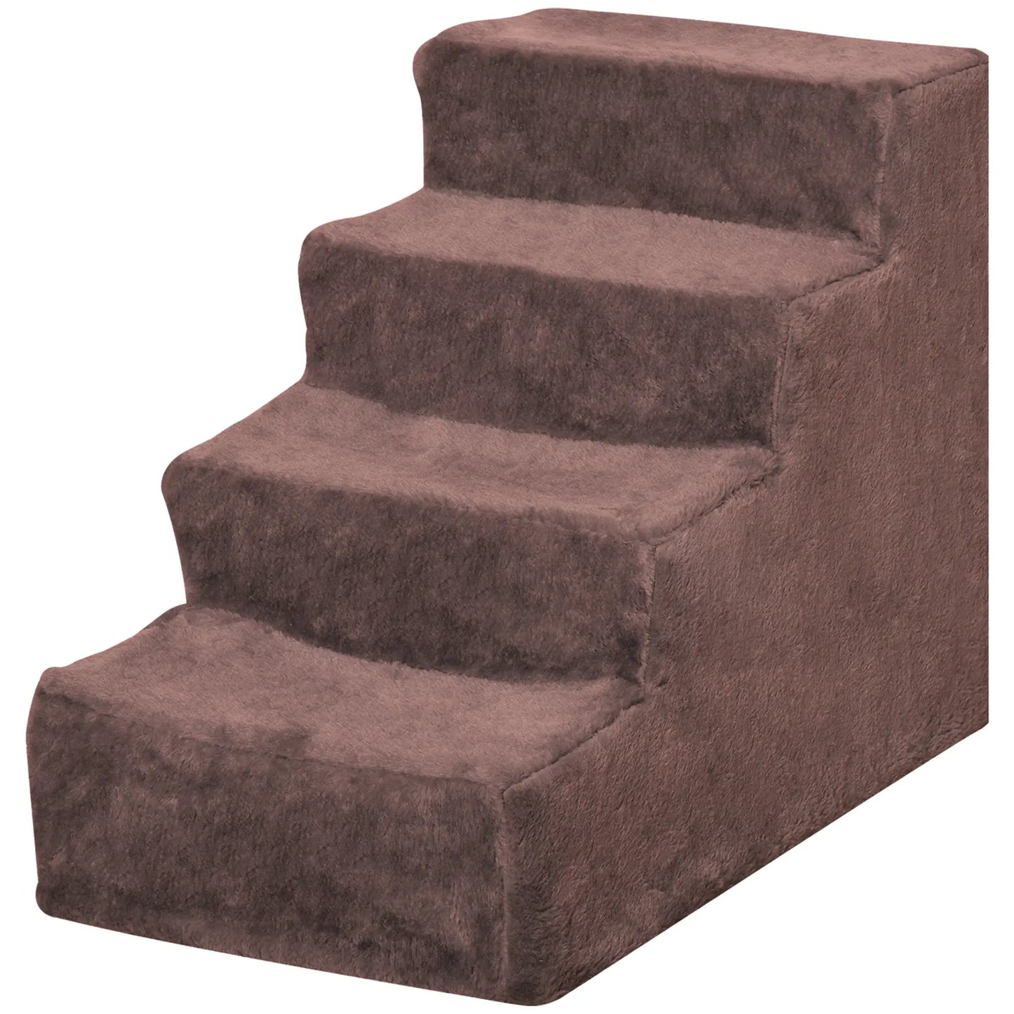 4-Step Dog Ramp for Sofa, Bed, Couch, Removable Cover, Brown Dog Stairs Brown at Gallery Canada