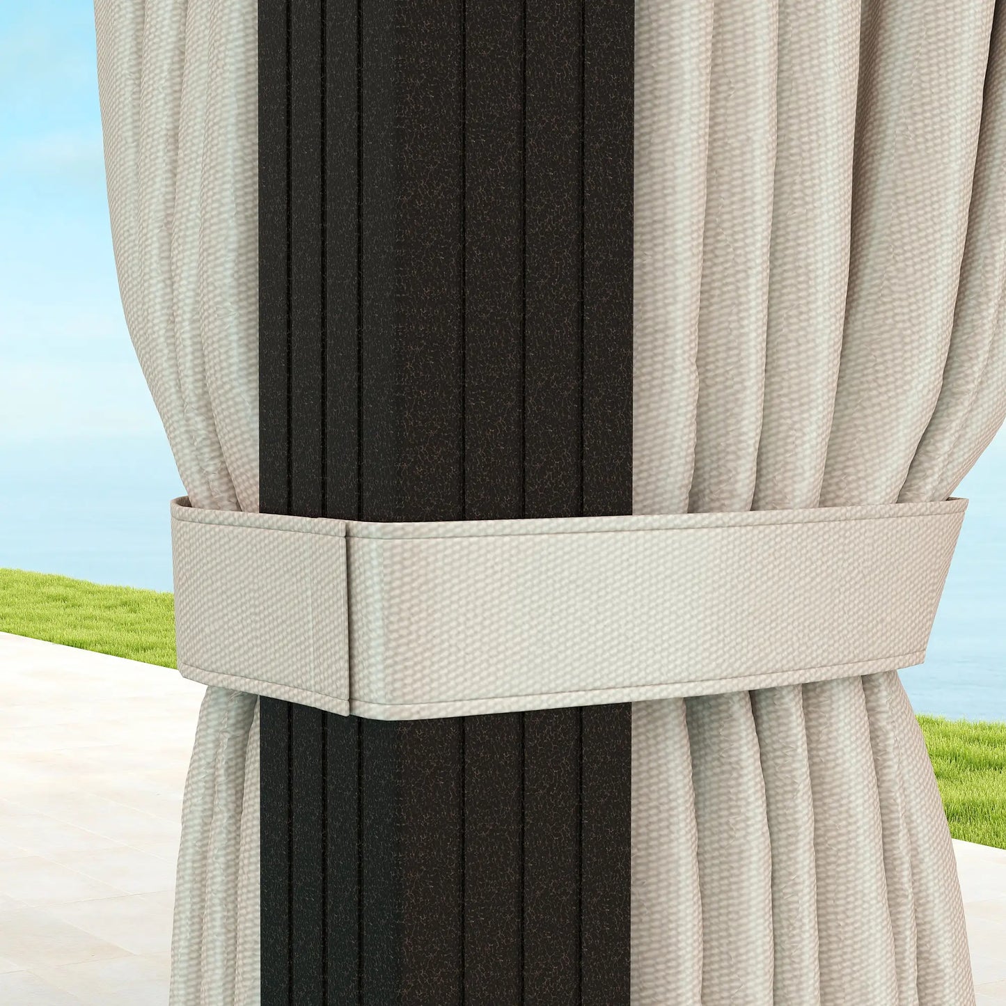 10' x 13' Hardtop Gazebo, UPF30+ Polycarbonate Roof, Aluminum Frame, Beige Gazebos at Gallery Canada
