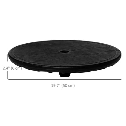 19.7" Round Patio Umbrella Table Tray, for Pool, Beach, Garden, Black Patio Umbrellas at Gallery Canada