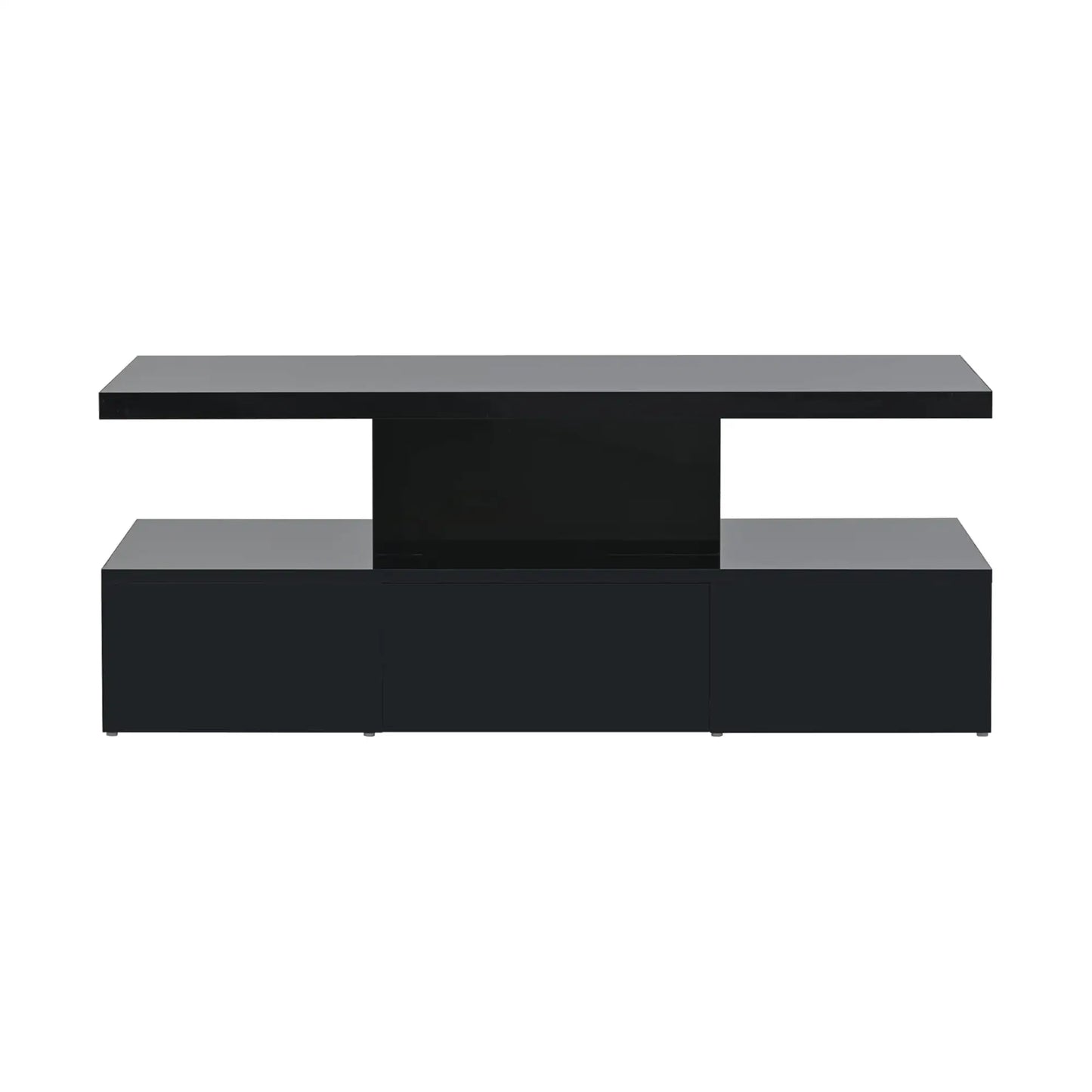 High-Gloss Coffee Table, Hidden Drawer, 39.5" L x 19.5" W x 15.5" H, Black Coffee Tables Black at Gallery Canada