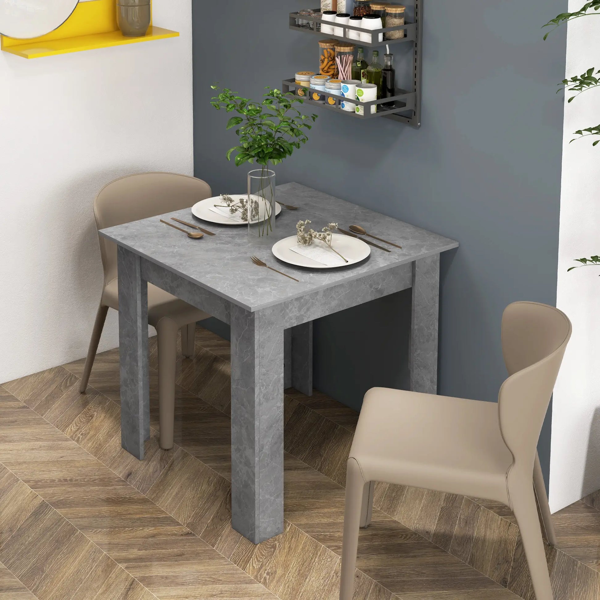 Square Dining Table, Modern Faux Cement Effect, Small Kitchen Table, Cement Grey Dining Tables at Gallery Canada