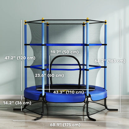 Kids Trampoline with Safety Net, 3-10 Years Old, Blue Trampolines at Gallery Canada