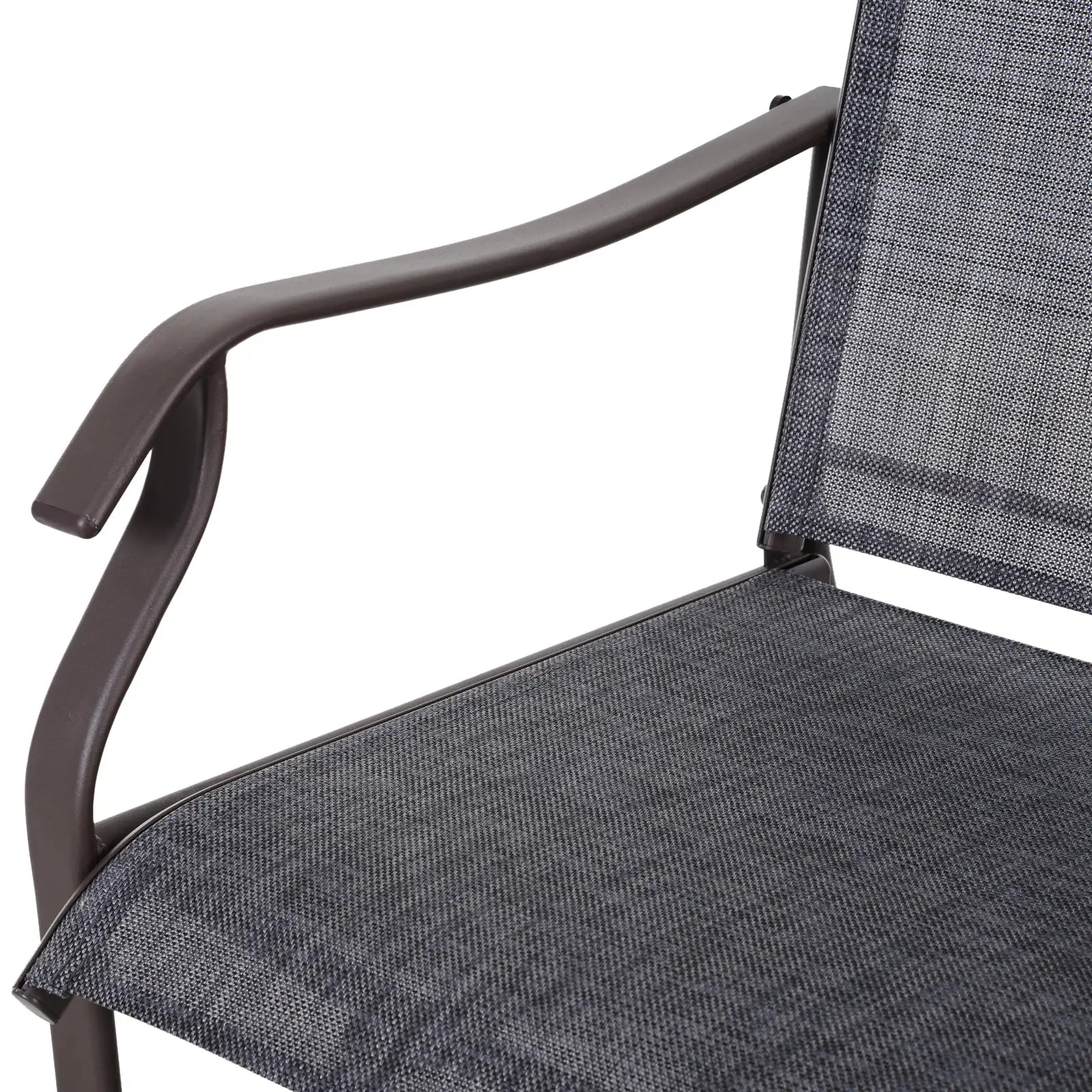 3 Piece Patio Glider Set, Mesh Seat, Glass Top Table, Grey Outdoor Gliders at Gallery Canada