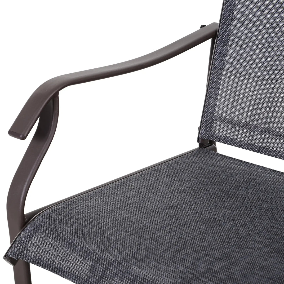 3 Piece Patio Glider Set, Mesh Seat, Glass Top Table, Grey Outdoor Gliders at Gallery Canada