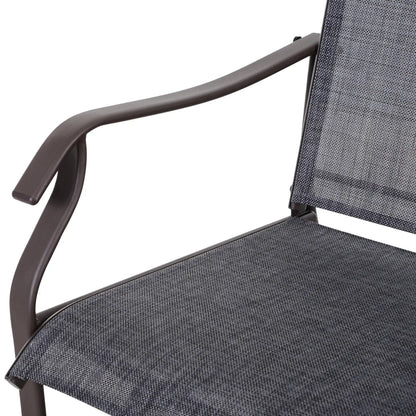 3 Piece Patio Glider Set, Mesh Seat, Glass Top Table, Grey Outdoor Gliders at Gallery Canada
