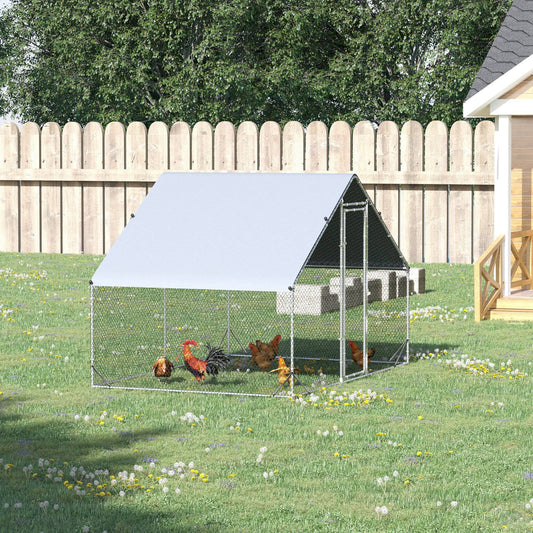 9.8' x 6.6' x 6.6' Chicken Coop Cage, Outdoor Hen House w/Cover &; Lockable Door - Gallery Canada