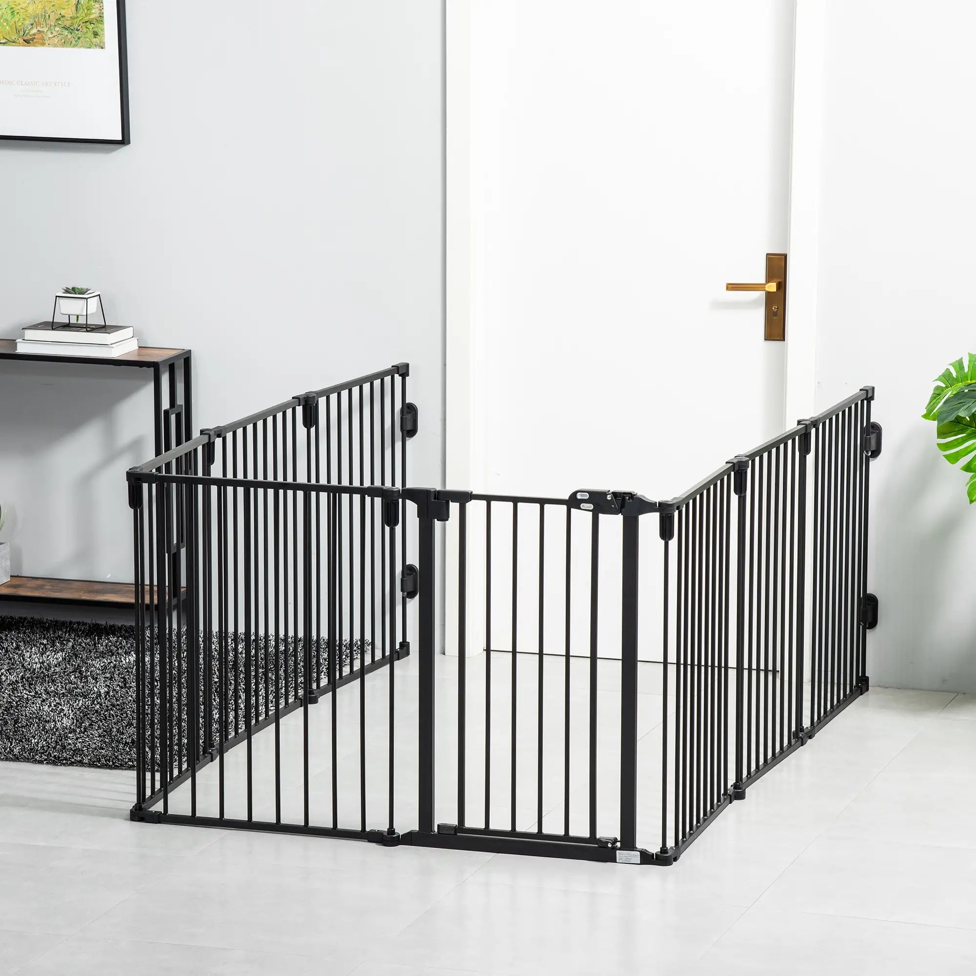 8-Panel Dog Safety Gate, Steel Fence, Black Houses, Kennels & Pens at Gallery Canada