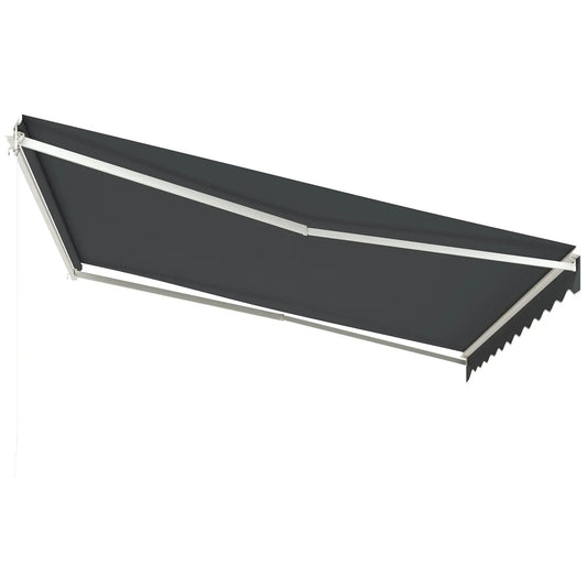 13' x 10' Retractable Electric Awning, Remote, Manual Crank, Grey Deck Awnings Grey at Gallery Canada