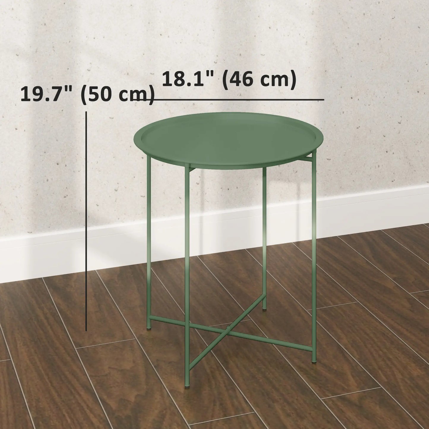 18" Outdoor Side Table, Removable Tray, Folding Legs, Green Patio Side Tables at Gallery Canada