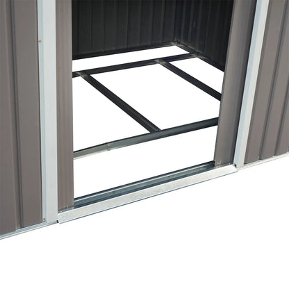 9x6 Galvanized Steel Garden Shed, Double Doors, Foundation Kit, Grey Sheds at Gallery Canada