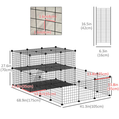 Small Animal Cage with Door, Guinea Pig Playpen, 68.9" x 41.3" x 27.6" Houses & Habitats at Gallery Canada