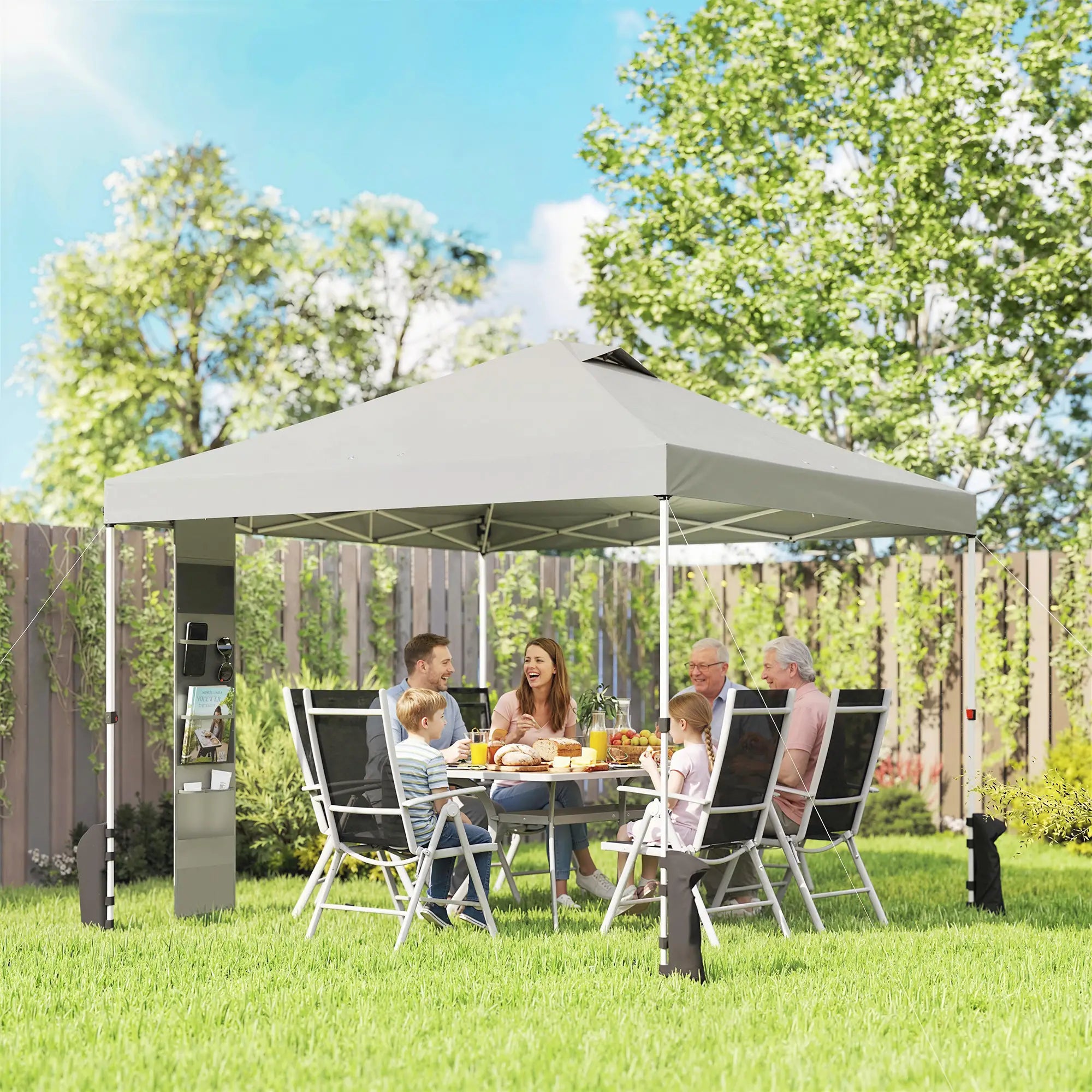9.6 x 9.6 ft Pop Up Canopy Tent, UPF 50+, With Pockets, Sandbags, Wheeled Bag Pop Up Canopies at Gallery Canada