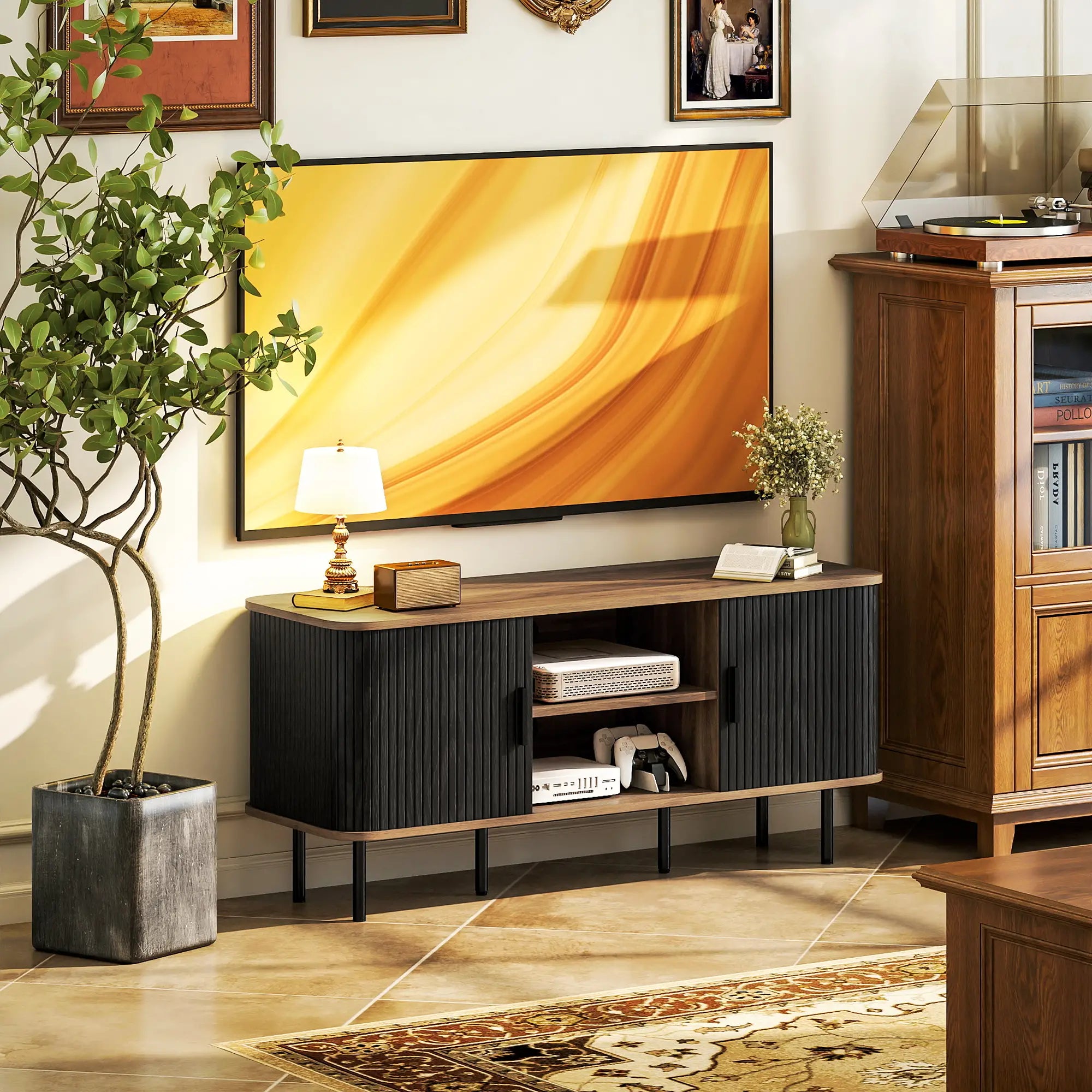 TV Stand for 55 Inches, Storage Shelves, Cabinets, Black TV Stands at Gallery Canada