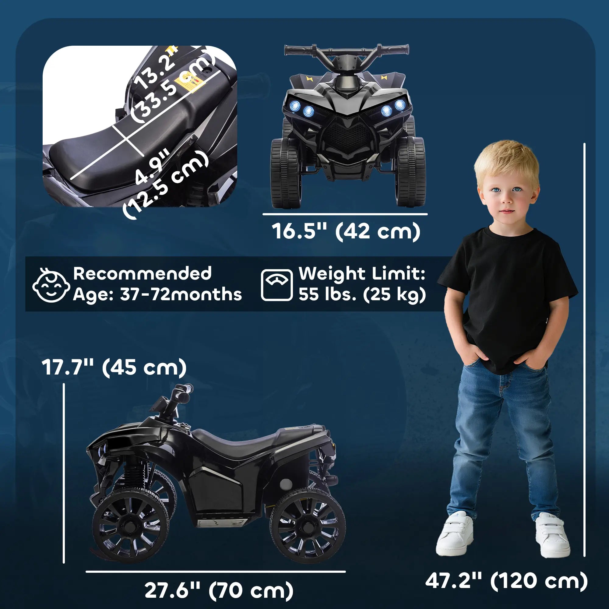 6V Kids ATV, 4 Wheeler Electric Ride on Car, for Ages 3-8, Black Electric Toy Cars at Gallery Canada
