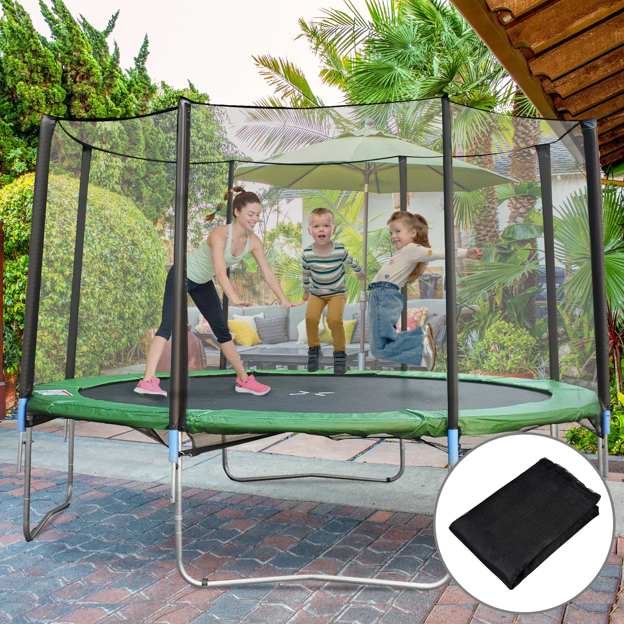 12' Round Trampoline Enclosure, Safety Net Fence Replacement Trampolines at Gallery Canada